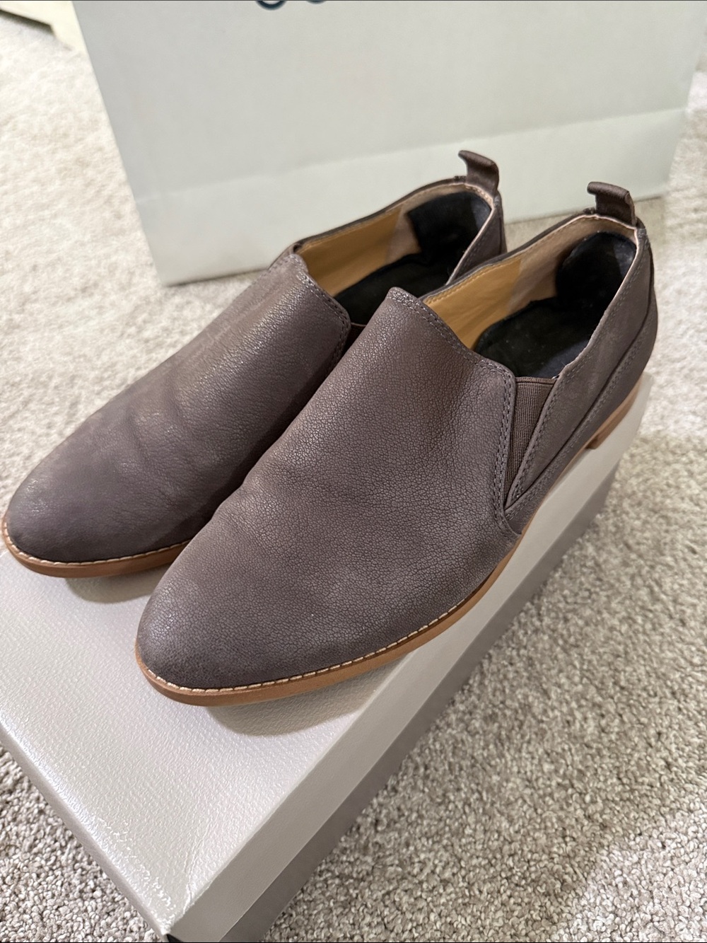 Franco Sarto women's Brown Leather Slip-On Loafers